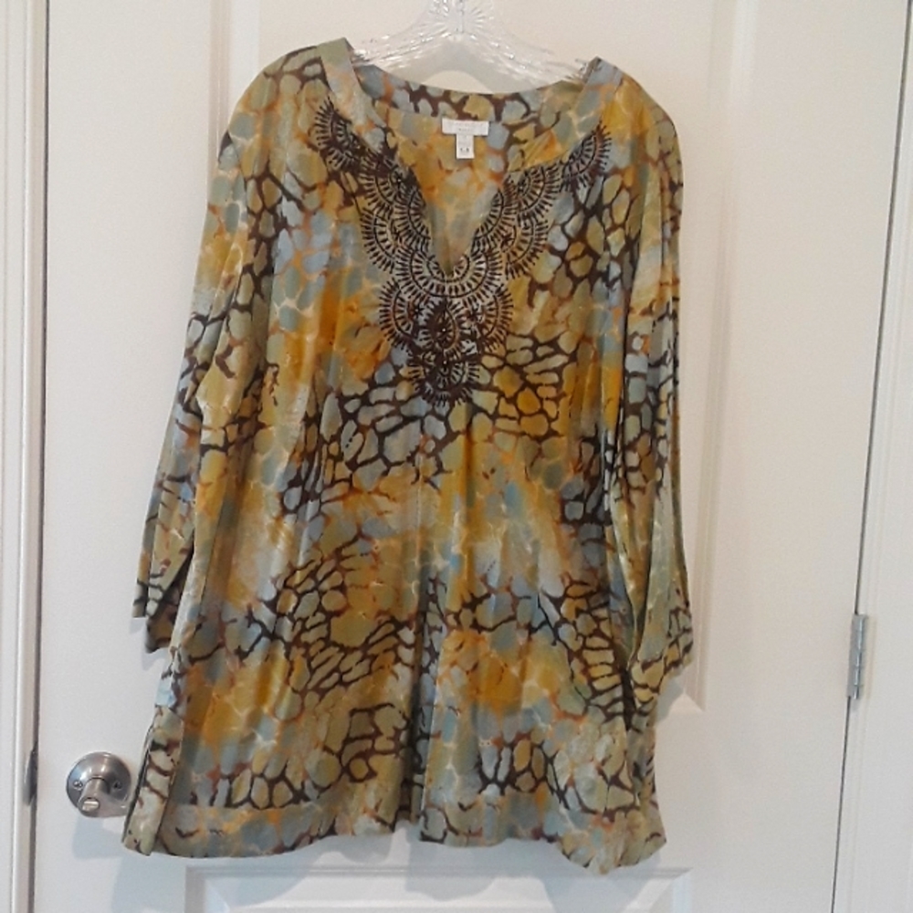 Cotton animal print top size 3x